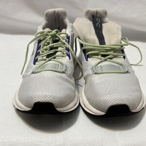 On Running Men's White and Green Athletic Shoes